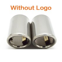 간단부착ZD 2PCS 스테인레스 스틸 자동차 배기 팁 머플러 파이프 커버 아우디 A3 A4 B8 A6 C6 A5 Q5 Q7 Q3, 03 Silver_05 For Q7