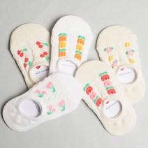 min54 아동용 체리꽃 덧신 양말세트 5켤레