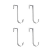 4pcs 공간 알루미늄 온수 수건 레일 라디에이터 옷걸이 관형 수건 후크 목욕 후크 홀더 샤워 문 후크 캐비닛 코트, 4pcs B White