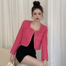 하객룩 빈티지 정장 싱글 단추 짧은 재킷 여성용 가을 겨울 패션 신제품 스트리트 아웃웨어