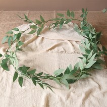 디자인휀스 메쉬휀스 EGI 가드레일 49pcs 잎 3 색 등나무 버드 나무 웨딩 프로젝트 호텔 장식 인공 꽃 화환 식물 플라스틱 포도, 2.라이트 그린