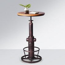 BOKKOLIK 산업용 바 테이블 회전 원형 나무 상단 높이 조절 가능 98112.8cm3844인치 빈티지 주방 다이닝 의자 커피 수분 디자인 비스트로