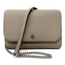 토리버치 Tory Burch Emerson 체인 지갑 가죽 크로스 바디 백 그레이 초크 분필