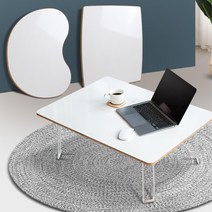 원룸용 휴대용 접이식 좌식테이블 밥상 자취식탁 모던 리빙템 한정된 간이 공부책상, 우드화이트테이블 피넛