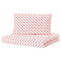 이케아 굴스파르브 유아용 침대이불커버+베개커버 앵두 레드 110x125/35x55cm 204.430.11/이케아 GULSPARV /이케아 유아이불커버
