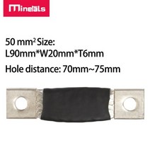 72mm 유연한 버스 바 35mm2 50mm2 75mm2 140A 200A 400A 도금 구리 버스 바 M4 M6 M8 M10 배터리 절연 편조 스트랩, 31pcs, M4 50mm2