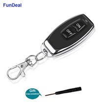 FunDeal 433Mhz 범용 무선 제어 스위치 DC 12V 1CH 릴레이 수신기 모듈 RF 송신기 On f, 1 Transmitter Only