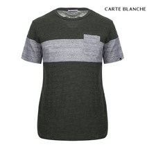 까르뜨블랑슈 남성 포켓 포인트 배색 라운드 반팔 티셔츠 CMM8KR22 KH