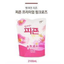 [조은마켓] 민 감 피 부 에 도 안 심!! 피 죤 섬 유 유 연 제 핑 크 로 즈 리 필 파 우 치 2100ml 향 기 가 득, 4개