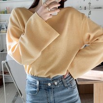 여친룩 여리핏 미니멀 기본 V넥 니트티셔츠