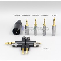 Focal Clear Elex Elegia Stellia용 혼합 편조 케이블 듀얼 3.5mm 헤드폰 플러그 16 코어 실버 OCC OFC LN008258, [07] 5m, [02] XLR 4 pole Male