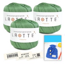 [니뜨] 2022 라떼(65g)x3볼+라떼네트파우치도안+코튼라벨(바코드), 19_인디민트