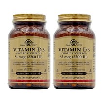 솔가 비타민 D3 (콜레칼시페롤) 2200IU 베지터블 캡슐, 100개입, 2개