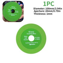타일컷팅기 타일절단기 그라인더집진커버 20/22mm 유리 커팅 디스크 100mm 다이아몬드 대리석 톱날 세라믹, 05 1PCS 100mm Green 03_01 22mm