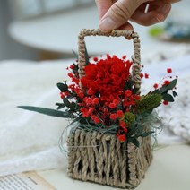diy 카네이션 프리저브드플라워 꽃바구니 만들기 키트, 프리저브드 카네이션꽃바구니diy