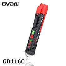 gvda 비접촉 ac 전압 감지기 휴대용 ac 테스터 펜 12-1000v 전류 전기 센서 전압 테스트 연필, gd116c, 교류 12v-1000v