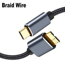 Micro B USB C 3 0 케이블 타입ㅡC to 마이크로 커넥터 5Gbps 하드 드라이브 컴퓨터용 외장 디스크 161374, Black1_1m