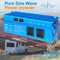 태양광인버터 순수 사인파 dc12v24v 50hz ac 220v 3000w2600w2200w1500w led 디스플레이 전압 변압기 변환기 태양 광 발전 인버터, 노란색