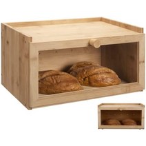 브레드박스 토스트랙 틴케이스 영양제정리함 빵보관함 원목 우드트레이 컨테이너 대나무 저장, 직사각형