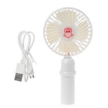 Rechargeable USB Fan Portable Handheld 3-Speed Handy Small Desktop Cooling Cooler Mobile Phone Stand, 01 White