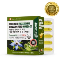 캐나다 식물성 플랙시드오일 리놀렌산 1000mgx60캡슐(2개월) 오메가3 지방산 아마씨유함유