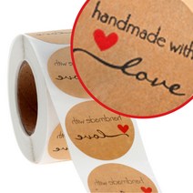 핸드메이드스티커 감각적인 레터링 수제 롤라벨 스티커, 핸드메이드롤스티커