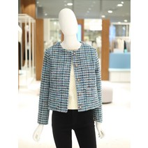 코인코즈 여성 노카라 믹싱 트위드 재킷 DW3AJ108