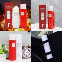 [차랑] 차량용 소화기 자동차 비상용 K급 휴대용 가정용 주방용 캠핑용 인테리어 미니 소화기, 소화기 화이트+끈거치대 블랙