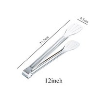 빵집게 Stainles Stl Food Tong Non스틱 Serving Barbecue Anti Heat Bread Clip Salad BBQ Tool, 12 Inch