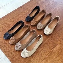 브랜드없음 여성용 플랫슈즈 코팅가죽 발편한 구두