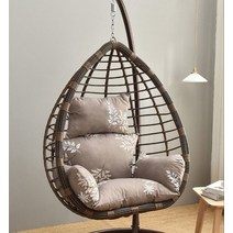 그네의자 발리 스윙 포토존 회전 원목 라탄 흔들 의자 계란 스윙 쿠션 교수형 해먹 의자 실내 옥외 정원 안, 03 White Leaf