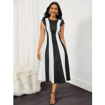 50대원피스 중년 아줌마 Lady 타색 A라인 원피스