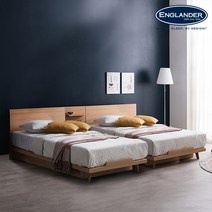 잉글랜더 마네 호텔 트윈 침대+협탁1EA(Sweet Slumber 포켓 필로우탑 매트-SS+SS), 매트포함(SS+SS)+협탁, 그레이+매트(그레이)