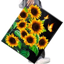 FASEN 액자 보석십자수 캔버스형 DIY 키트 40 x 50 cm, 1세트, FAN36.해바라기 나비