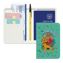 안티스키밍 여권 케이스 해킹방지 전자 RFID 차단 지갑 신여권 가죽 커버 귀여운 디즈니 라이온킹 캐릭터