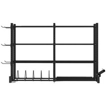 4단 케틀벨 정리 랙 선반 헬스장 수납장 아령 요가, 더블 4단랙 - 블랙/레드