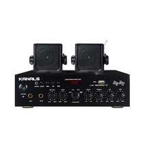 카날스 BKM50 SA-300 매장용 블루투스 앰프 방수스피커 세트, 블랙