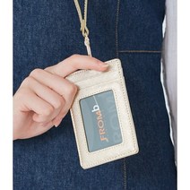 프롬비 소가죽 마카롱 카드홀더 목걸이 카드지갑