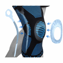 JOY NARA 실리콘 무릎보호대 2개 + 손목 보호대 세트, 불루