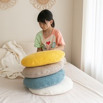 오드 카치온 모달와플 원형 쿠션 방석 커버 5color, 라이트핑크