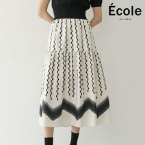[에꼴드파리] ECOLE 하프 물결 패턴 플레어 스커트_F16WSB002Z