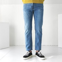 로니제이 남자 사계절 빅사이즈 테이퍼드핏 데님 팬츠 일자핏 히든밴딩 청바지