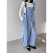 하이디 프릴 날개 플리츠 멜빵 점프수트 ( 맬뻥바지 점프슈트 빅사이즈 가능)