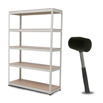 무볼트 영진랙 900x300x1800 5단 앵글 선반 + 고무망치 무볼트 조립식 앵글 철제 선반