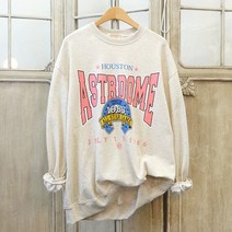 아스트로 크랙 프린팅 봄 맨투맨 루즈핏