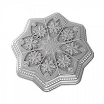 Nordic Ware 스위트 눈송이 모양 쇼트브레드 팬 실버 165080