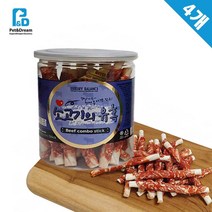 빈혈 예방 애견 간식 소고기스틱 x 4 강아지음식 개영양간식 천연간식, 1개