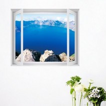 바보사랑 iw524 백두산천지 창문그림액자(중형).꾸밈, G타입-모던블랙