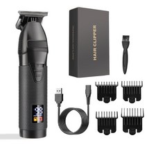 미용실 프로 남자 바버샵 바리깡 남성용 USB 헤어 클리퍼 전문 무선 이발 면도기 수염 0mm T9, 07 with box black