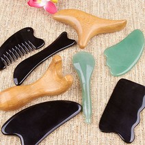 물소뿔 밀랍수지 로즈쿼츠 나무 지압 괄사 마사지 도구, 42)장미목 달팽이 괄사, 1개